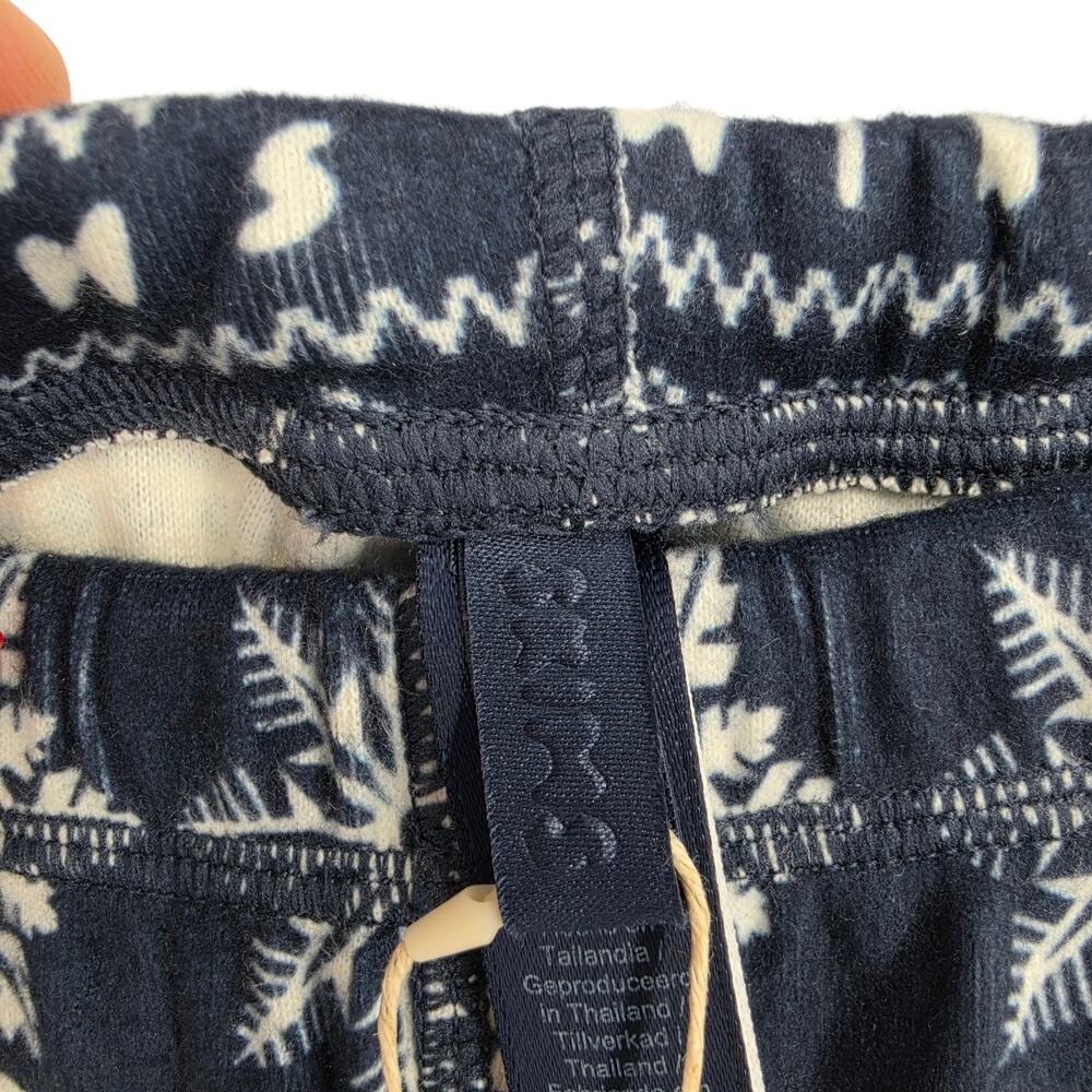 NWT Skims Navy Deer Fairisle Logo Plush Pointelle Cami & Pants Pajama Set Size L - Picture 3 of 9